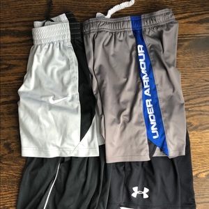 4 pairs Boys Under Armour Nike Shorts Sz Small